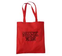 Stranger Things Tales From 85 Sketch Logo Sac Cabas Réutilisable pour Courses et Voyage, Rouge, 38x42cm
