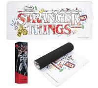 Stranger Things Tapis de Souris XL Dessous de Bureau sous Main Mouse Pad 80x36 cm Accessoire de Bureau Serie TV Officiel (Blanc)