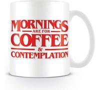 Stranger Things - Tasse à café "Coffee And Contemplation" PM2859 (Taille unique) (Blanc/Rouge)