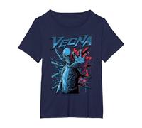 Stranger Things Vecna One Hand Out Pose T-Shirt, Femme Grandes Tailles, Bleu Marine, 4X