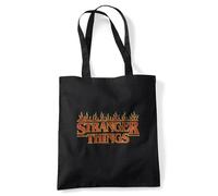 Stranger Things Vintage Fire Logo Sac Fourre-Tout Réutilisable Pour Faire Ses Courses, Noire