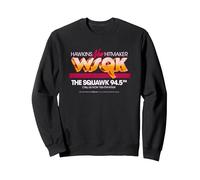 Stranger Things WSQK TV Advert Sweatshirt, Unisexe pour Adultes, Noir, M
