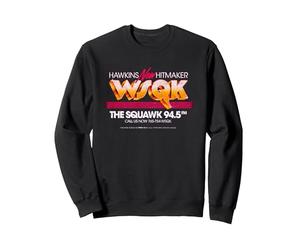 Stranger Things WSQK TV Advert Sweatshirt, Unisexe pour Adultes, Noir, M