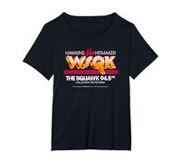 Stranger Things WSQK TV Advert T-Shirt, Femme Grandes Tailles, Noir, 5X