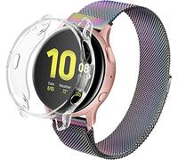 STRAP compatible avec compatible avec Samsung Galaxy Watch 42 mm/Active 2 / Galaxy Watch 3 41mm 20 mm Bracelet en maille en métal en acier inoxydable pour Samsung Gear Sport/Huawei GT2 42 mm
