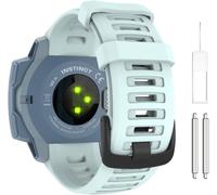 Strap Compatible With Garmin Instinct/Instinct Solar/Tactical/Instinct 2 Gps Watch, 22mm Soft Silicone Replacement Strap, Sea Blue