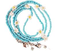 Strap Eyeglass Chains For Women Crystal Colorful Beaded Mask Chains Fashion Eye Glasses Chain String Holder(Color : Bleu,Taille : 1)