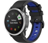 Strap-it Bracelet à boucle sport - compatible pour Samsung Galaxy WatchFenix 5x / 6x (noir/bleu) G
