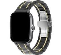Strap-it Bracelet acier céramique - compatible pour Xiaomi - compatible pour Amazfit GTS (noir/or) G