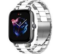 Strap-it Bracelet acier - compatible pour Amazfit GTS 3 (argent/blanc) G
