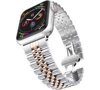 Strap-it Bracelet acier - compatible pour Apple Watch Jubilé (argent/or rose) - 42 - 44 - 45 - 49mm G