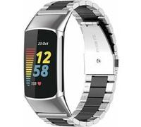 Strap-it Bracelet acier - compatible pour Fitbit Charge 5 (argent/noir) G