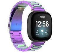 Strap-it Bracelet acier - compatible pour Fitbit Sense (arc-en-ciel) G