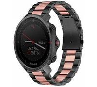 Strap-it Bracelet acier - compatible pour Polar Grit X Pro (noir/rose) G