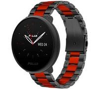 Strap-it Bracelet acier - compatible pour Polar Ignite 3 (noir/rouge) G