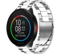 Strap-it Bracelet acier - compatible pour Polar Pacer (argent/blanc) G