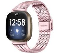 Strap-it Bracelet acier inoxydable - compatible pour Fitbit Sense (rose) G