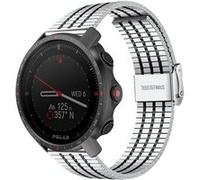 Strap-it Bracelet acier inoxydable - compatible pour Polar Grit X Pro (argent/noir) G