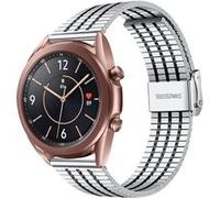 Strap-it Bracelet acier inoxydable - compatible pour Samsung Galaxy Watch 3 41mm (argent/noir) G