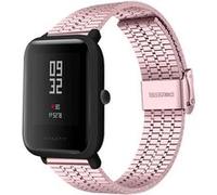 Strap-it Bracelet acier inoxydable - compatible pour Xiaomi - compatible pour Amazfit Bip (rose) G