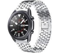 Strap-it Bracelet acier poisson - compatible pour Samsung Galaxy Watch 3 45mm (argent) G