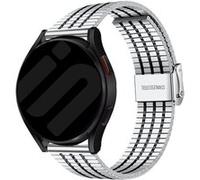 Strap-it Bracelet acier raffiné - compatible pour Samsung Galaxy Watch 6 - 44mm (argent/noir) G
