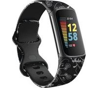 Strap-it Bracelet Black Floral - compatible pour Fitbit Charge 5 G