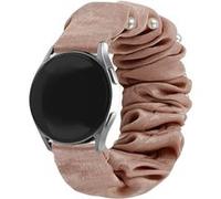 Strap-it Bracelet chouchou - compatible pour Samsung Galaxy Watch 4 40mm (beige avec perles) G