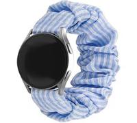 Strap-it Bracelet chouchou - compatible pour Samsung Galaxy Watch 4 Classic 46mm (rayé bleu) G