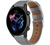 Strap-it Bracelet cuir - compatible pour Amazfit GTR 3 (Pro) (gris) G