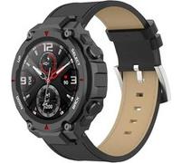 Strap-It Bracelet cuir - compatible pour Amazfit T-Rex (Pro) (noir) G