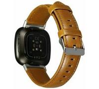 Strap-it Bracelet cuir - compatible pour Fitbit Sense (marron) G