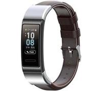 Strap-it Bracelet cuir - compatible pour Huawei Band 3/4 Pro (marron foncé) G