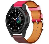 Strap-it Bracelet cuir - compatible pour Samsung Galaxy Watch 4 Classic 46mm (rose/rouge marron) G