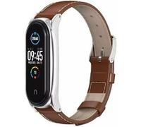 Strap-it Bracelet cuir - compatible pour Xiaomi Mi Band 5 (marron) G