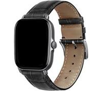 Strap-it Bracelet cuir crocodile - compatible pour Xiaomi - compatible pour Amazfit GTS 2 (noir) G