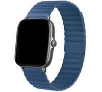 Strap-it Bracelet cuir Loop - compatible pour Xiaomi - compatible pour Amazfit GTS 2 (bleu foncé) G