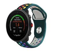 Strap-it Bracelet de sport en silicone compatible avec - Polar Vantage M - vert sapin/coloré - pour Grit X - Grit X Pro - Vantage V3 - Vantage M2