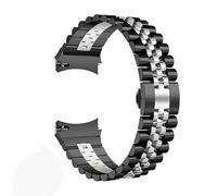 Strap-it Bracelet en Acier Inoxydable pour Samsung Galaxy Watch 6, 5, 4, 40mm 44mm / Galaxy Watch 5 Pro/Galaxy Watch 6 Classic/Galaxy Watch 4 Classic - Noir/Argent