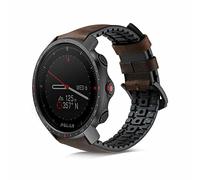 Strap-it Bracelet en cuir compatible avec - Polar Grit X Pro - noir/marron - pour Vantage M - Grit X - Vantage V3 - Vantage M2