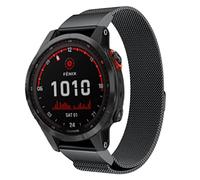 Strap-it Bracelet en Milanais pour Garmin Fenix 7, Fenix 7 Solar, Fenix 6, Fenix 6 Pro, Fenix 5, Fenix 5 Plus - Noir
