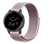 Strap-it Bracelet en nylon compatible avec -Garmin Vivoactive 4s - sable rose - pour Vivomove 3s - Venu 2s - Venu 3s - Forerunner 255s - Forerunner 265s