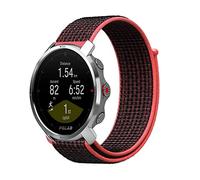 Strap-it Bracelet en Nylon pour Polar Grit X (Pro), Polar Vantage M, M2 - Noir/Rouge