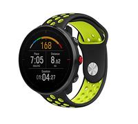 Strap-it Bracelet en silicone compatible avec - Polar Vantage M - noir/jaune - pour Grit X - Grit X Pro - Vantage V3 - Vantage M2