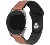 Strap-it Bracelet hybride cuir - compatible pour Samsung Galaxy Watch 4 Classic 42mm (marron clair) G
