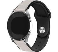 Strap-it Bracelet hybride cuir - compatible pour Samsung Galaxy Watch 4 Classic 46mm (blanc) G