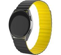 Strap-it Bracelet magnétique silicone - compatible pour Polar Ignite 3 (noir/jaune) G