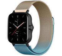 Strap-it Bracelet milanais - compatible pour Amazfit GTS 2 (bleu/or) G