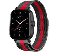 Strap-it Bracelet milanais - compatible pour Amazfit GTS 2 (noir/rouge) G