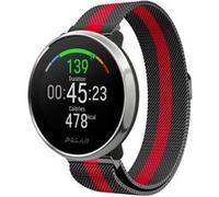 Strap-it Bracelet Milanais - compatible pour Polar Ignite (noir/rouge) G